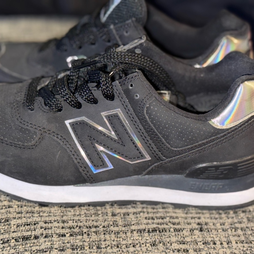 New Balance Black Sneakers with Iridescent Detail